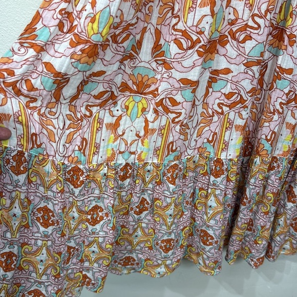 (R3) Anthropologie Florence Floral midi dress Lace collar and embroidered lace - Picture 5 of 14